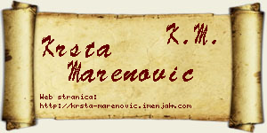 Krsta Marenović vizit kartica